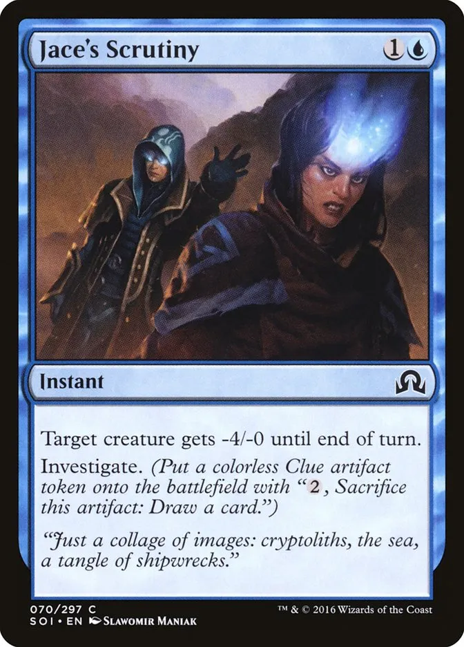 2016 Shadows over Innistrad Jace's Scrutiny common #70 common card image