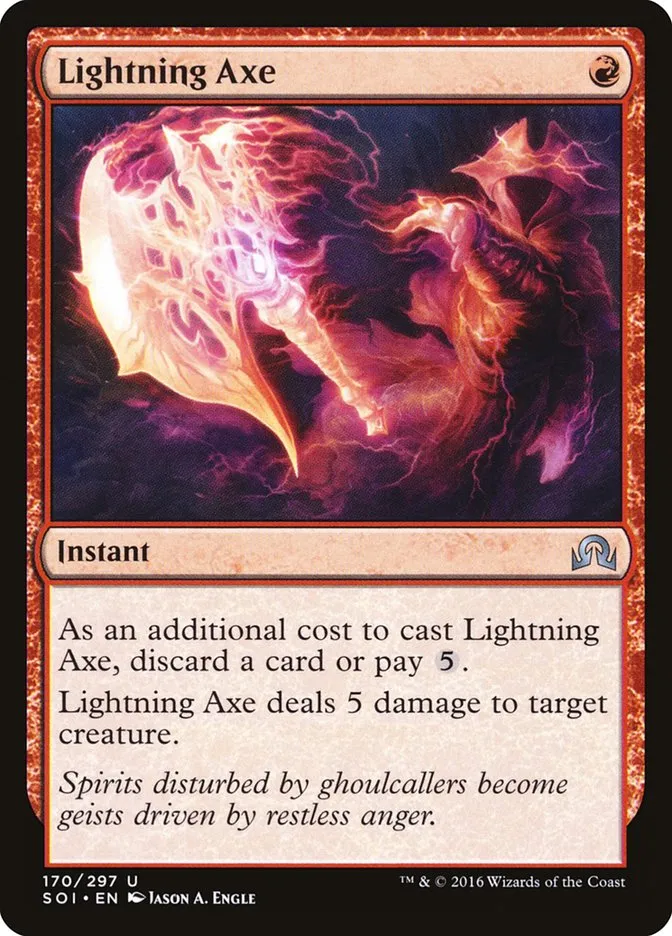 2016 Shadows over Innistrad Lightning Axe uncommon #170 uncommon card image