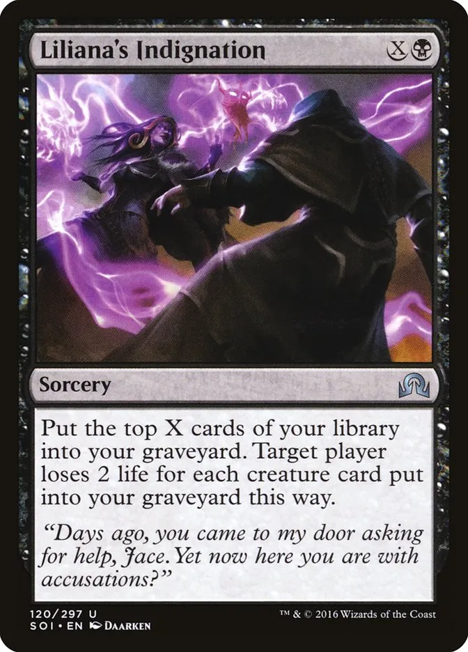 2016 Shadows over Innistrad Liliana's Indignation uncommon #120 uncommon card image