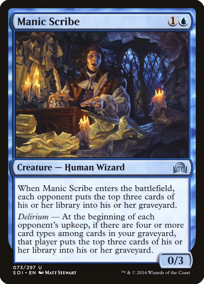 2016 Shadows over Innistrad Manic Scribe uncommon #73 uncommon card image