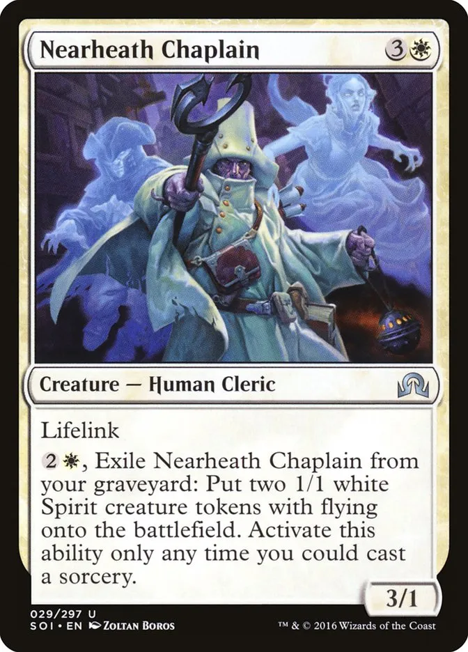 2016 Shadows over Innistrad Nearheath Chaplain uncommon #29 uncommon card image
