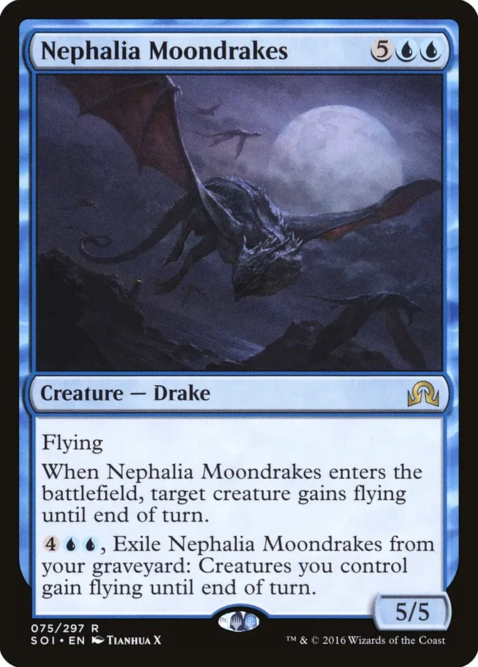 2016 Shadows over Innistrad Nephalia Moondrakes rare #75 rare card image