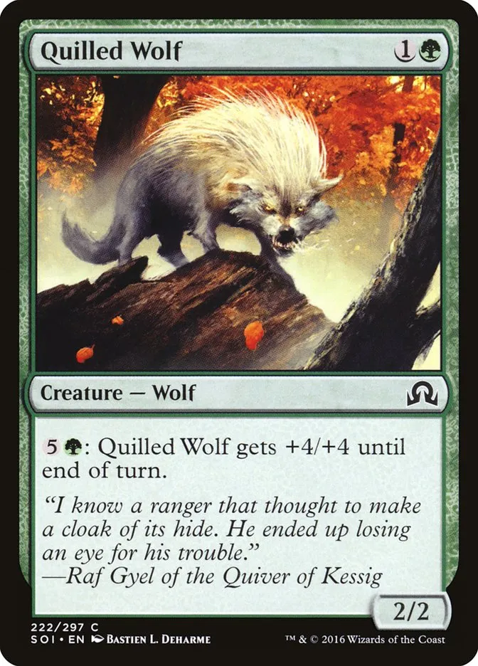 2016 Shadows over Innistrad Quilled Wolf common #222 common card image