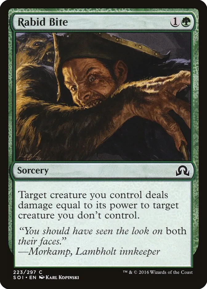 2016 Shadows over Innistrad Rabid Bite common #223 common card image