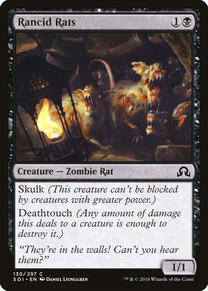 2016 Shadows over Innistrad Rancid Rats common #130 common card image