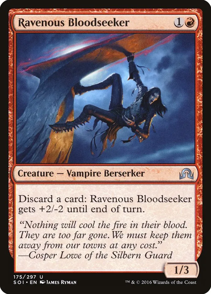 2016 Shadows over Innistrad Ravenous Bloodseeker #175 uncommon card image