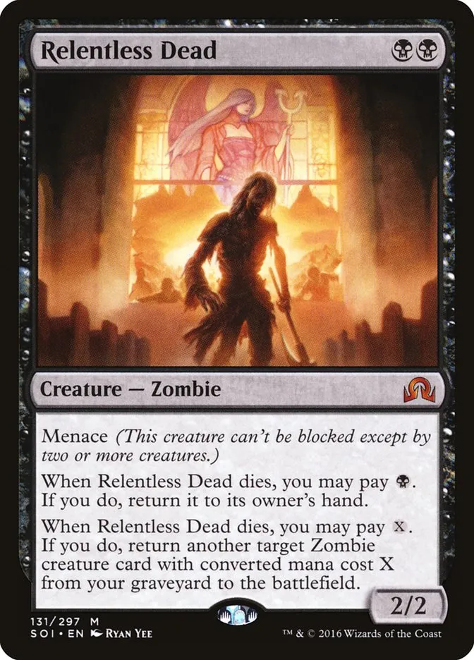 2016 Shadows over Innistrad Relentless Dead mythic #131 mythic card image