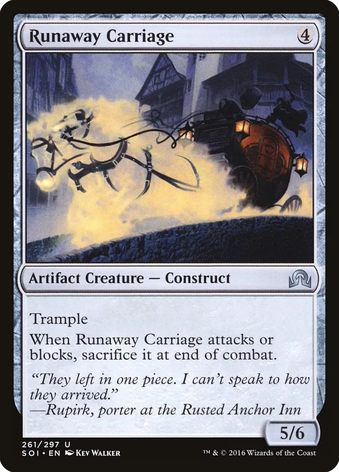 2016 Shadows over Innistrad Runaway Carriage uncommon #261 uncommon card image
