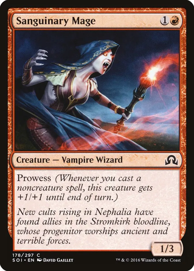 2016 Shadows over Innistrad Sanguinary Mage common #178 common card image