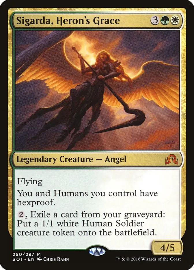 2016 Shadows over Innistrad Sigarda, Heron's Grace mythic #250 mythic card image