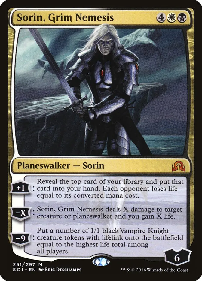 2016 Shadows over Innistrad Sorin, Grim Nemesis mythic #251 mythic card image