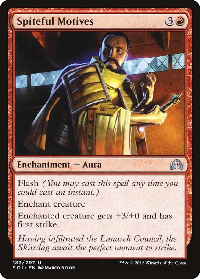 2016 Shadows over Innistrad Spiteful Motives #183 uncommon card image