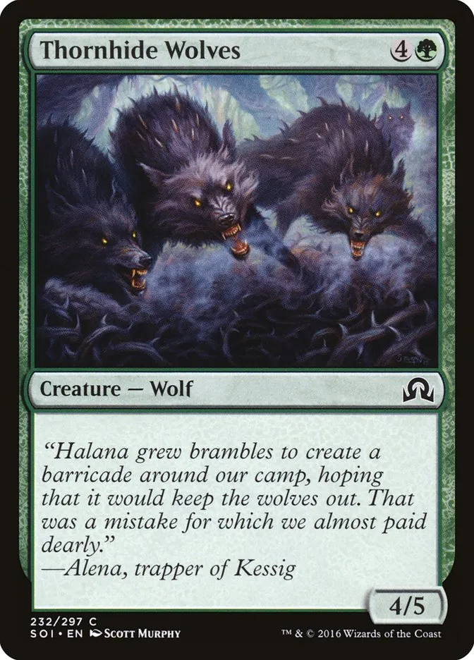 2016 Shadows over Innistrad Thornhide Wolves common #232 common card image