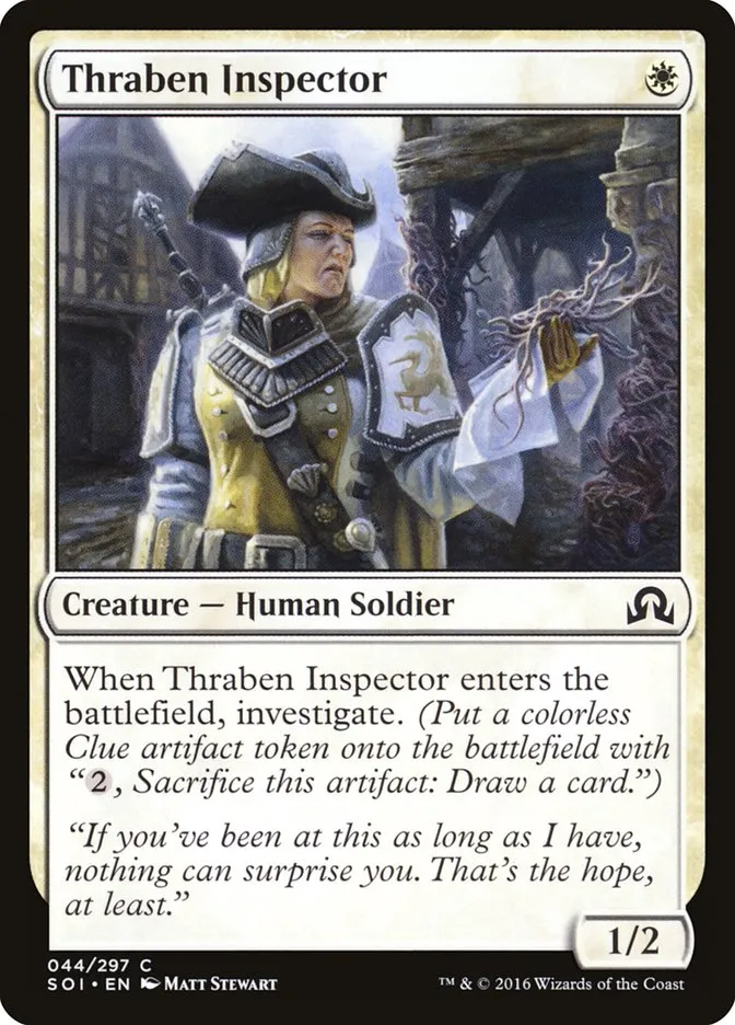 2016 Shadows over Innistrad Thraben Inspector common #44 common card image
