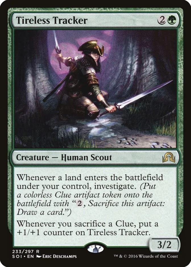 2016 Shadows over Innistrad Tireless Tracker rare #233 rare card image
