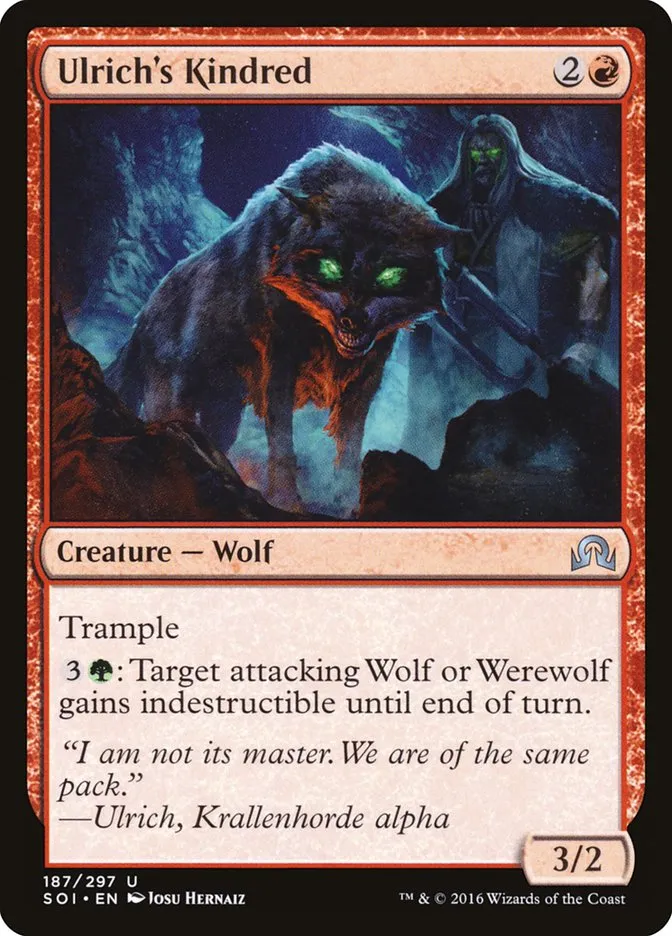 2016 Shadows over Innistrad Ulrich's Kindred #187 uncommon card image
