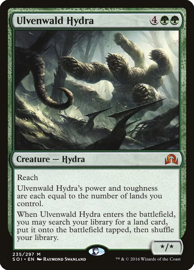 2016 Shadows over Innistrad Ulvenwald Hydra mythic #235 mythic card image