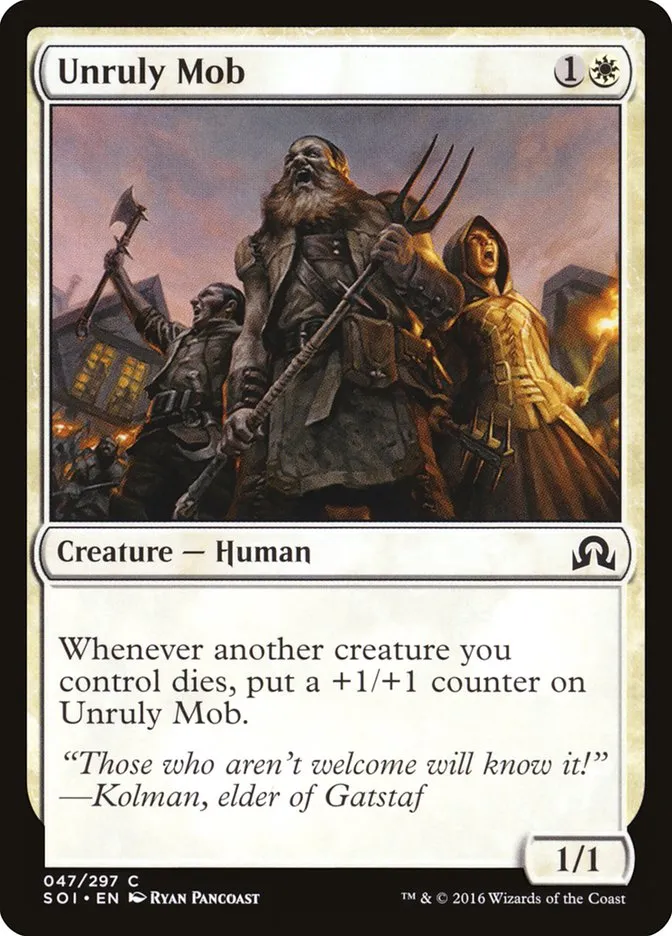 2016 Shadows over Innistrad Unruly Mob common #47 common card image