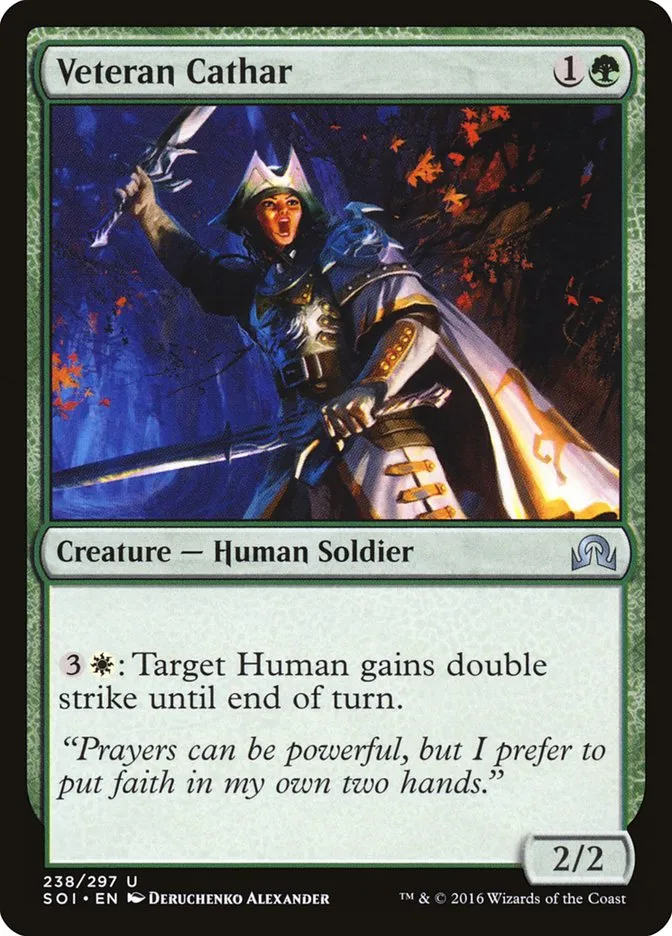 2016 Shadows over Innistrad Veteran Cathar uncommon #238 uncommon card image