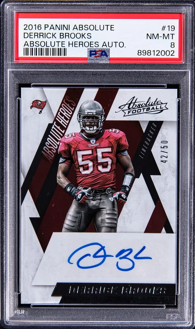 2016 Panini Absolute Derrick Brooks Heroes Autographs Black #19 card image