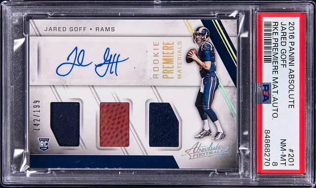 2016 Panini Absolute Jared Goff Premiere Materials Autograph #201 card image