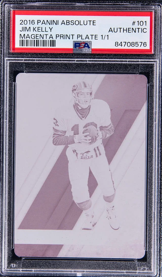 2016 Panini Absolute Jim Kelly Magenta Printing Plate #101 card image
