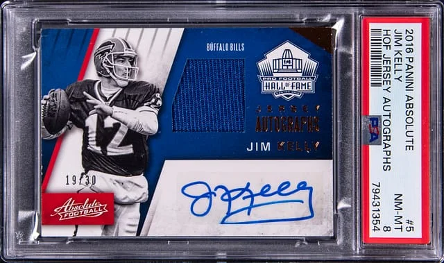 2016 Panini Absolute Jim Kelly Hall of Fame Jersey Autograph #5 card image