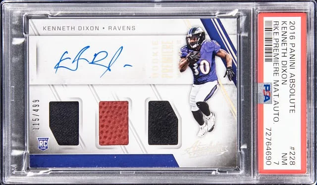 2016 Panini Absolute Kenneth Dixon Premiere Materials Autograph #228 card image