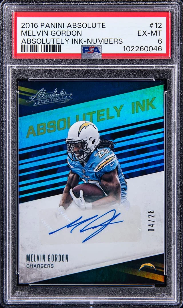 2016 Panini Absolute Melvin Gordon Absolutely Ink Numbers #12 card image