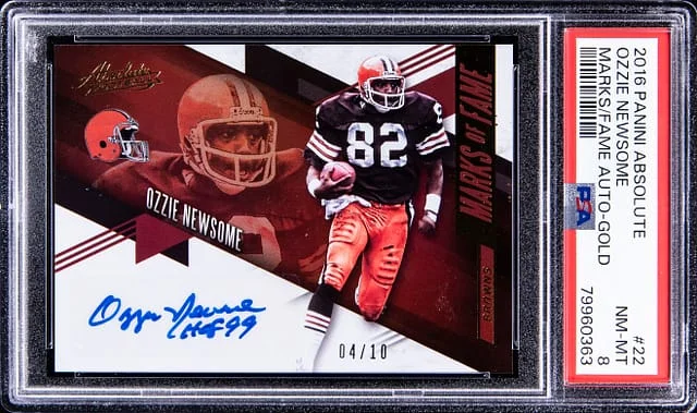 2016 Panini Absolute Ozzie Newsome Marks of Fame Autograph Gold #22 card image