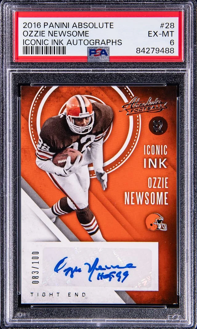 2016 Panini Absolute Ozzie Newsome Iconic Ink Autographs #28 card image