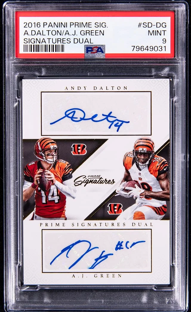 2016 Panini Andy Dalton/A.J. Prime Signatures Dual #SD-DG card image