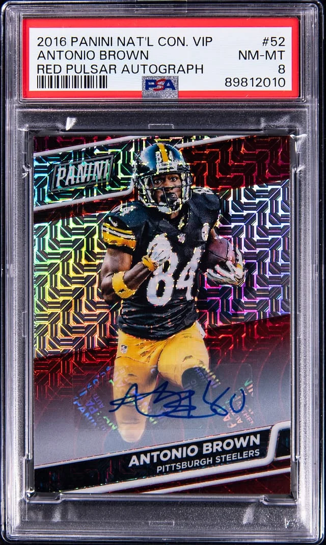 2016 Panini Antonio Brown National Convention VIP Red Pulsar Autograph #52 card image