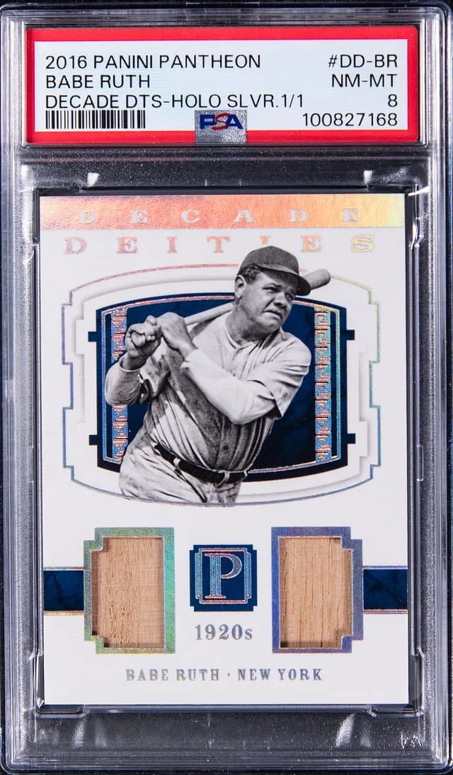 2016 Panini Babe Ruth Game-Used Pantheon Decade Deities Holo Silver #DD-BR card image