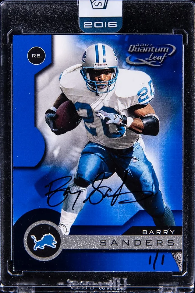 2016 Panini Barry Sanders Honors Quantum Leaf Autographs #65 card image