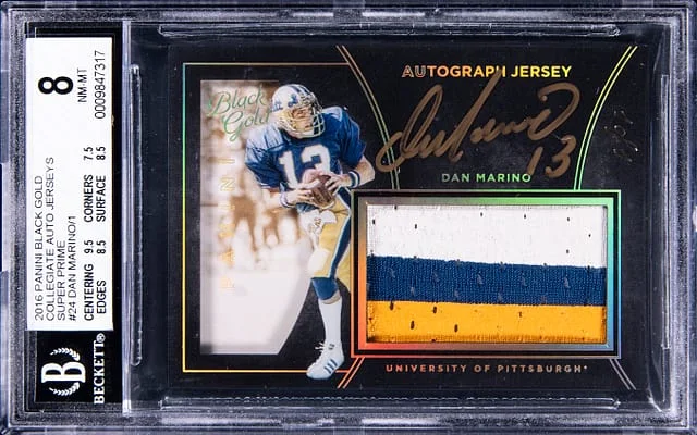 2016 Panini Black Gold Dan Marino Collegiate Auto Jerseys Super Prime #24 card image