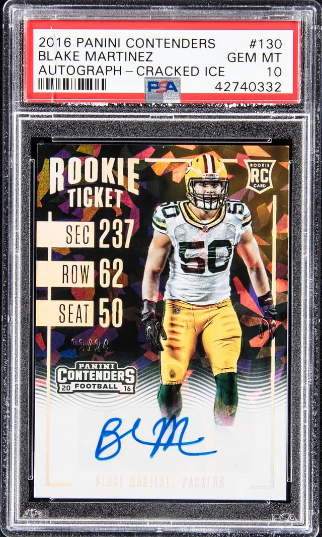 2016 Panini Contenders Blake Martinez Autograph Cracked Ice #130 card image
