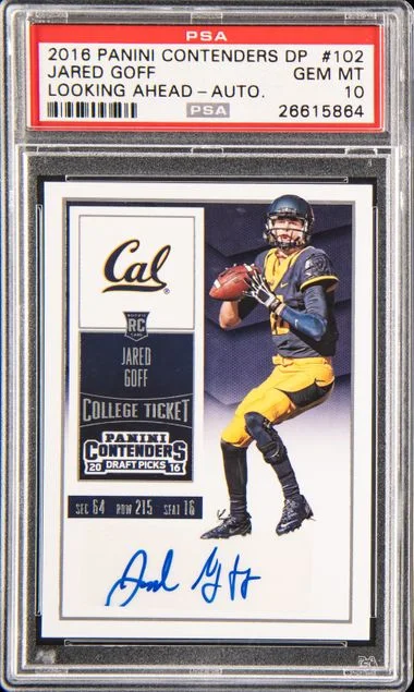2016 Panini Contenders Draft Picks Jared Goff, Looking Ahead Autograph #102 card image