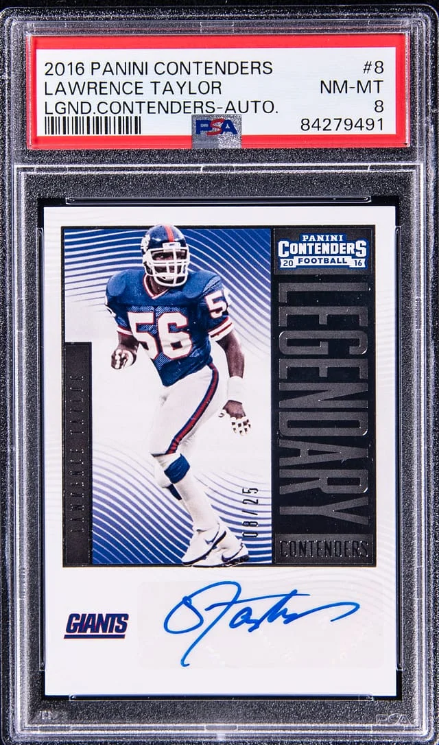 2016 Panini Contenders Lawrence Taylor Legendary Autograph #8 card image
