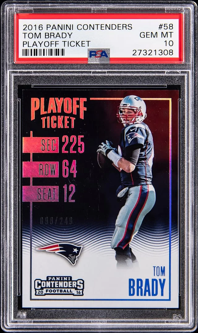 2016 Panini Contenders Tom Brady Playoff Ticket #58 card image