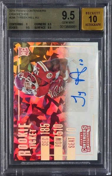 2016 Panini Contenders Tyreek Hill Cracked Ice #296 card image
