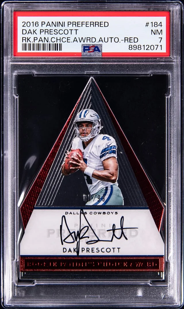 2016 Panini Dak Prescott Preferred Panini's Choice Awards Autographs Red #184 card image