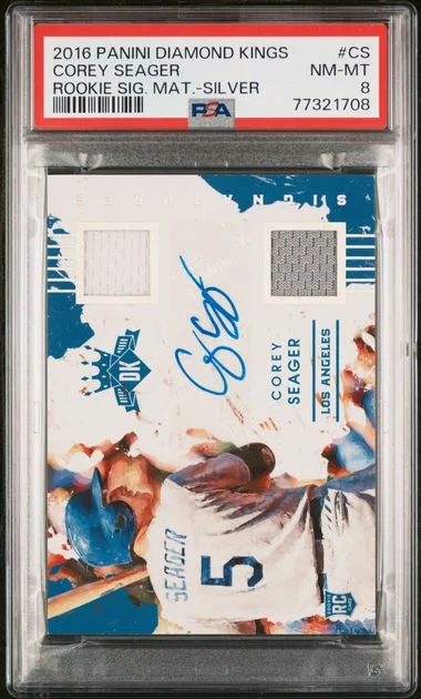 2016 Panini Diamond Kings Signature Materials Silver Cs Corey Seager #no-number card image