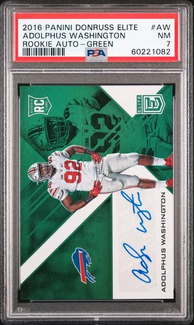 2016 Panini Donruss Adolphus Washington Elite Autograph #ERA-AW card image