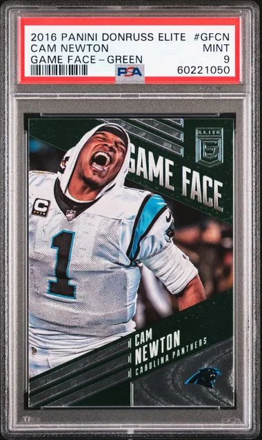 2016 Panini Donruss Cam Newton Elite Game Face #GFCN card image