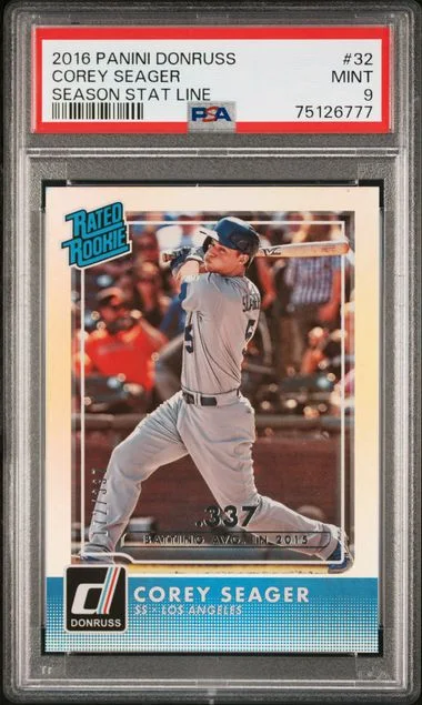 2016 Panini Donruss Corey Seager Season Stat Line #32 card image