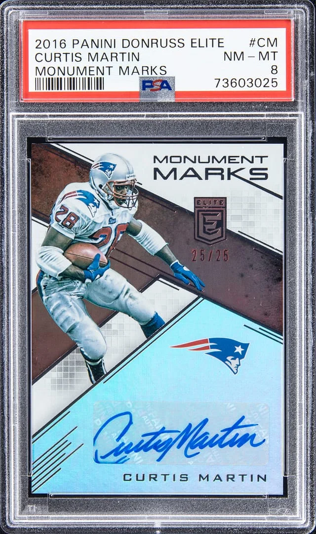 2016 Panini Donruss Curtis Martin Elite Monument Marks #MM-CM card image