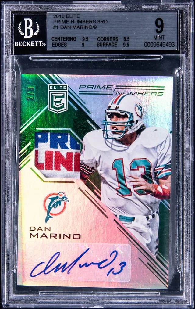 2016 Panini Donruss Dan Marino Elite Prime Numbers 3rd #1 card image