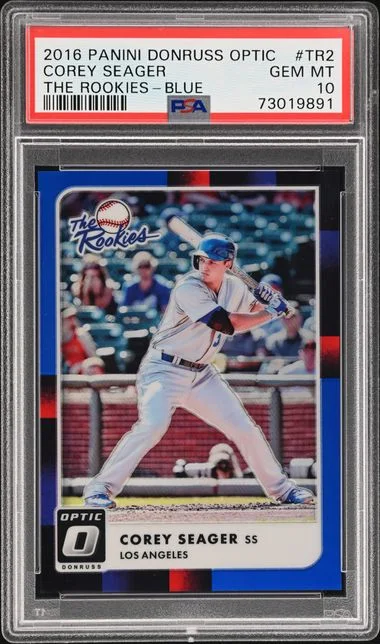 2016 Panini Donruss Optic Corey Seager The Rookies Blue #TR2 card image