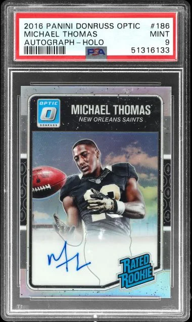 2016 Panini Donruss Optic Michael Thomas Autograph-Black #186 card image